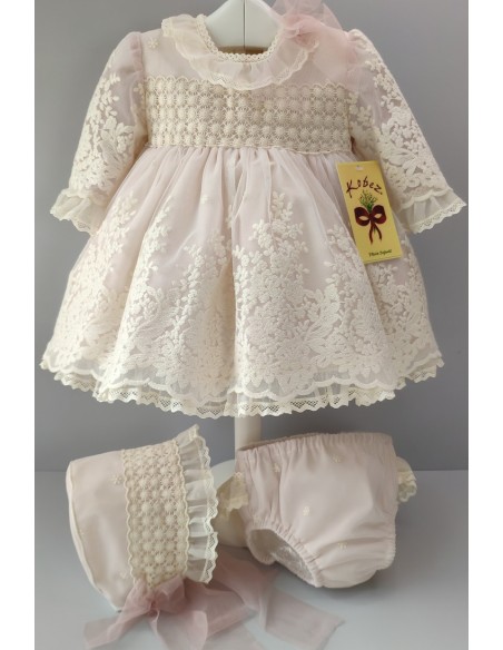 VESTIDO, BRAGA Y CAPOTA, MANGA FRANCESA.