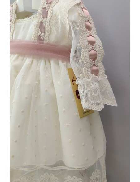 VESTIDO, BRAGA Y CAPOTA, MANGA FRANCESA