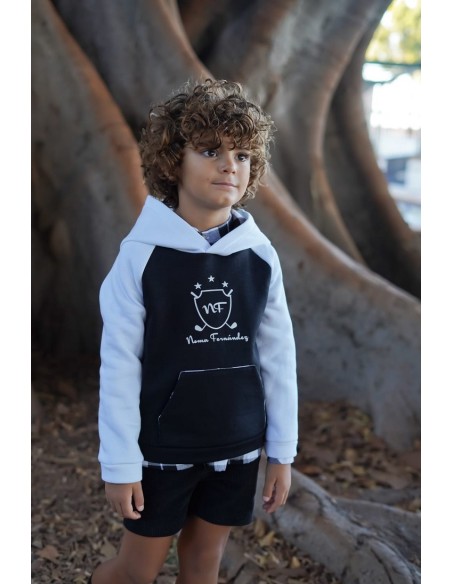SUDADERA NIÑO COLECCIÓN NATALIE,CUADROS NEGROS.NOMA FERNÁNDEZ. INVIERNO 23.