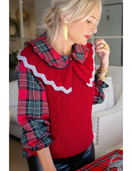 CHALECO MAMI PUNTO GUINDA, C. CIRCO. KID'S CHOCOLATE.INVIERNO 23.