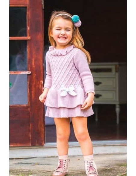 VESTIDO PUNTO C."EMOCIÓN",MALVA. INVIERNO 23.