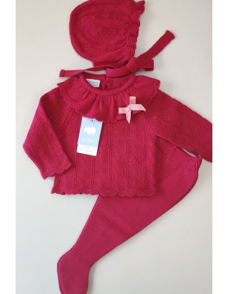 CONJUNTO JUBÓN, POLAINA Y CAPOTA C."POESÍA",SORBET. INVIERNO 23.