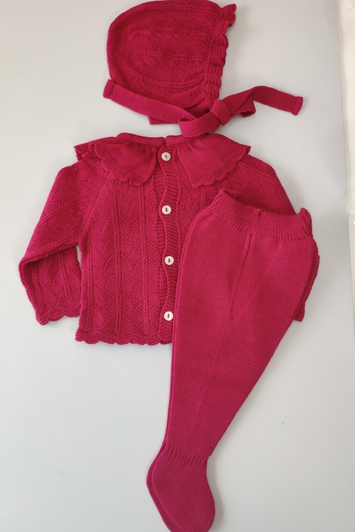 CONJUNTO JUBÓN, POLAINA Y CAPOTA C."POESÍA",SORBET. INVIERNO 23.