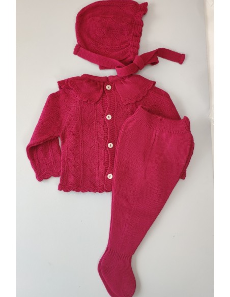 CONJUNTO JUBÓN, POLAINA Y CAPOTA C."POESÍA",SORBET. INVIERNO 23.