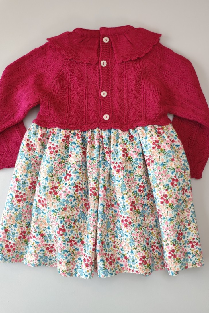 VESTIDO PUNTO/TELA C."POESÍA",SORBET. INVIERNO 23.