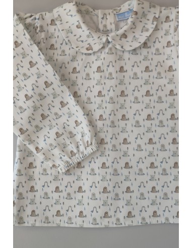 PETO PUNTO Y BLUSA VIELLA ESTAMPADA C."SONRISA",AZAFATA. INVIERNO 23.