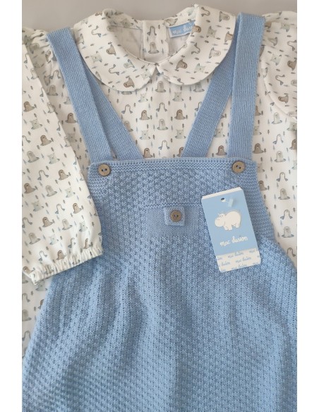 PETO PUNTO Y BLUSA VIELLA ESTAMPADA C."SONRISA",AZAFATA. INVIERNO 23.