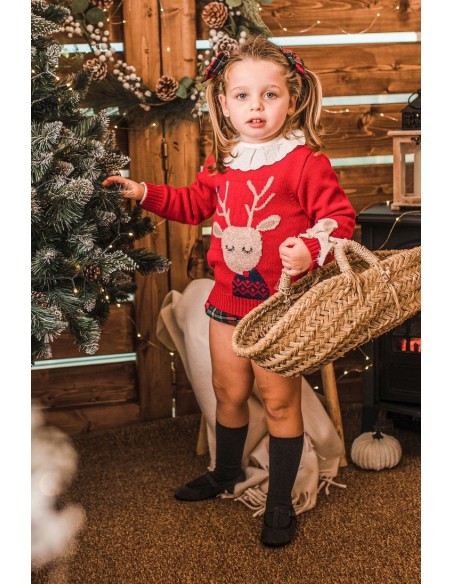 JERSEY RENO CHRISTMAS UNISEX. KID'S CHOCOLATE.INVIERNO 23.