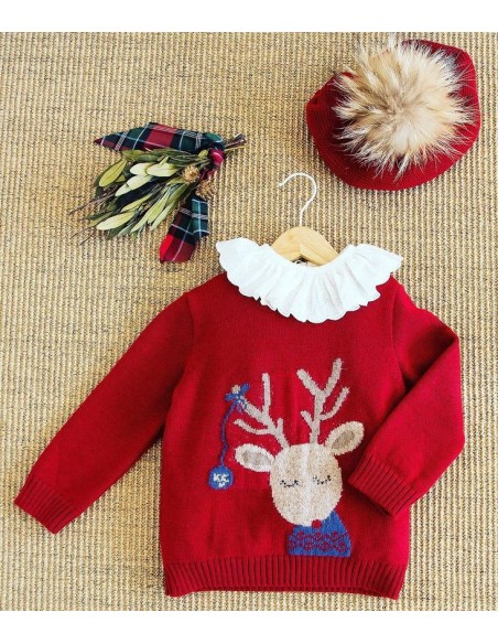 JERSEY RENO CHRISTMAS UNISEX. KID'S CHOCOLATE.INVIERNO 23.