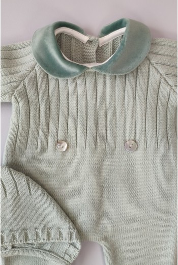 PELELE NIÑO DE PUNTO CON CAPOTA, VERDE AGUA. INVIERNO. 2