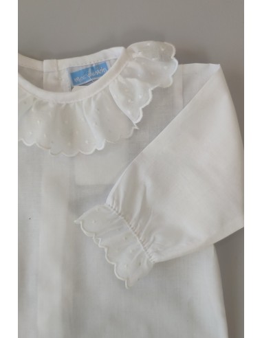 CAMISA BORDADA TOPITOS C."BASICS", BLANCO. INVIERNO 23.