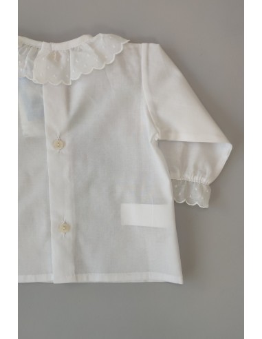 CAMISA BORDADA TOPITOS C."BASICS", BLANCO. INVIERNO 23.