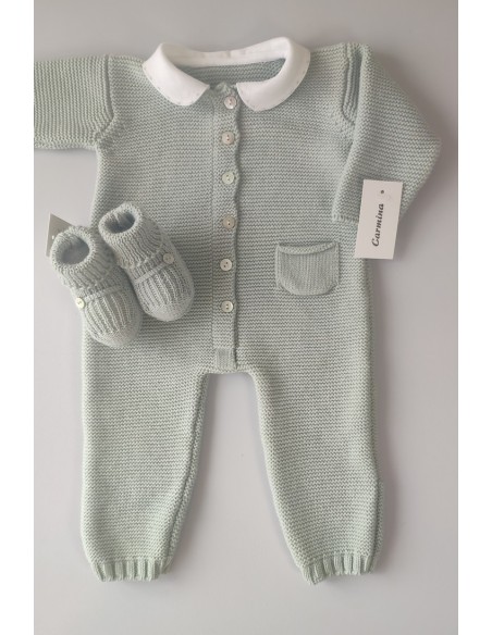 PELELE UNISEX SIN PIE, VERDE AGUA. INVIERNO.