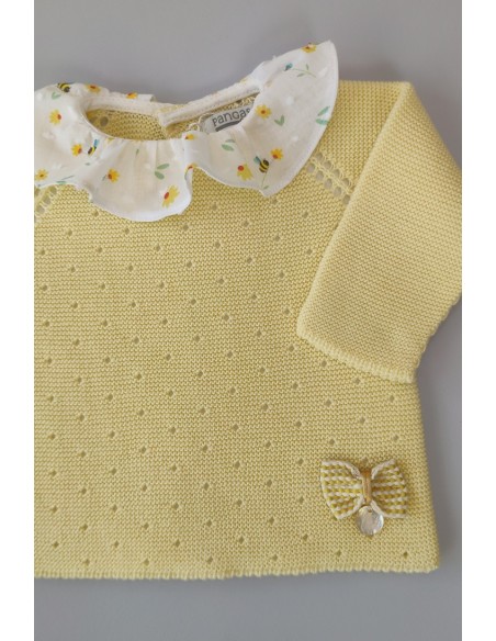 CONJUNTO PRIMERA PUESTA NIÑA "HONEY" DE PANGASA BABY, AMARILLO. VERANO 24.