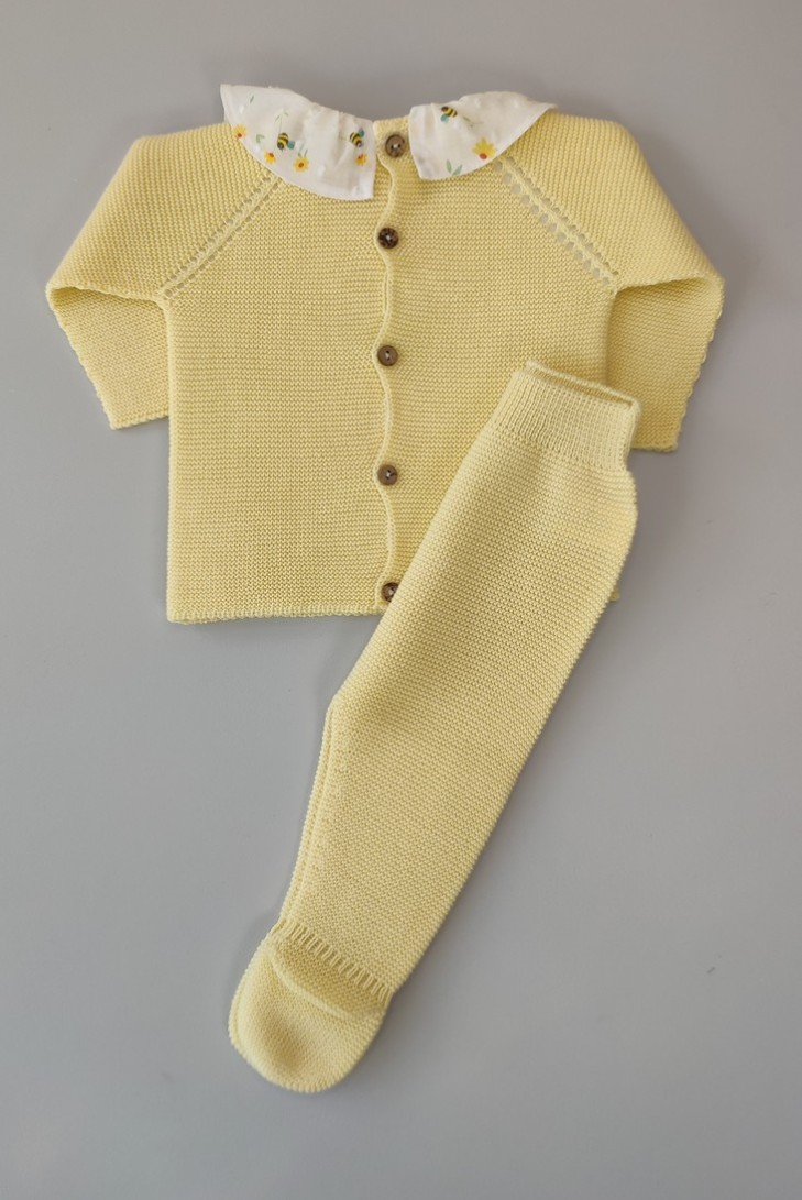 CONJUNTO PRIMERA PUESTA NIÑA "HONEY" DE PANGASA BABY, AMARILLO. VERANO 24.