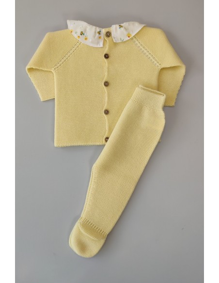 CONJUNTO PRIMERA PUESTA NIÑA "HONEY" DE PANGASA BABY, AMARILLO. VERANO 24.