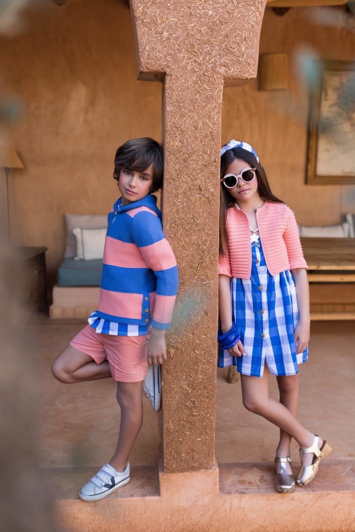 CHAQUETA PAPAYA COLECCIÓN CUADROTES DE KID'S CHOCOLATE. VERANO 24.