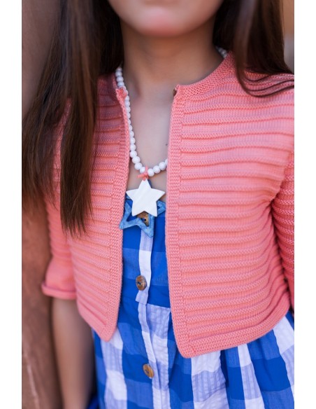 CHAQUETA PAPAYA COLECCIÓN CUADROTES DE KID'S CHOCOLATE. VERANO 24.