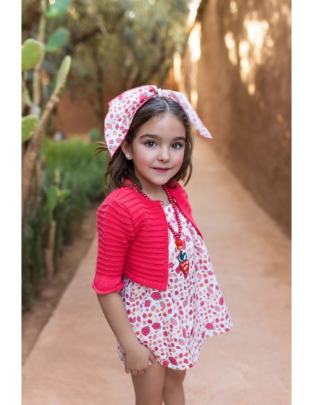 CHAQUETA BOLERO FRESA COLECCIÓN FRESAS Y SUBMARINO DE KID'S CHOCOLATE. VERANO 24.