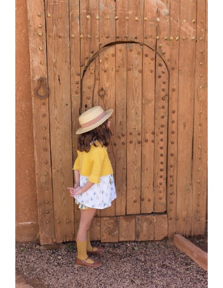 CHAQUETA BOLERO MOSTAZA, COLECCIÓN JIRAFAS DE KID'S CHOCOLATE. VERANO 24.