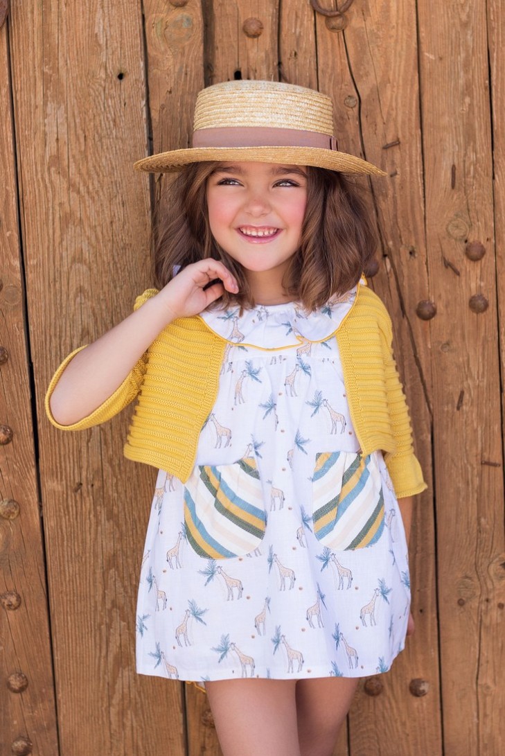 CHAQUETA BOLERO MOSTAZA, COLECCIÓN JIRAFAS DE KID'S CHOCOLATE. VERANO 24.