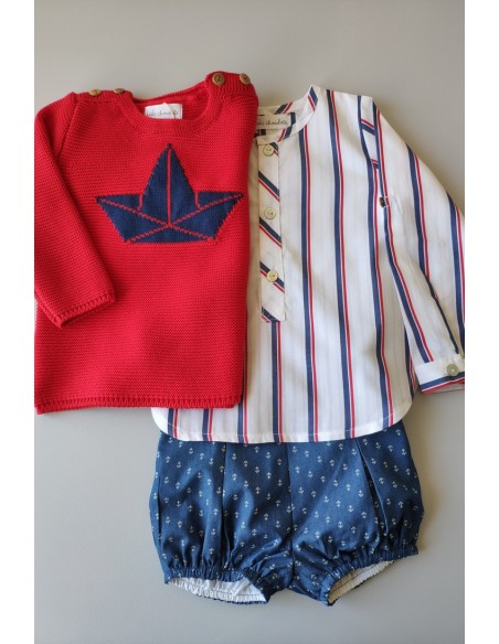 CONJUNTO BEBE NIÑO CAMISA Y BOMBACHO NAVY