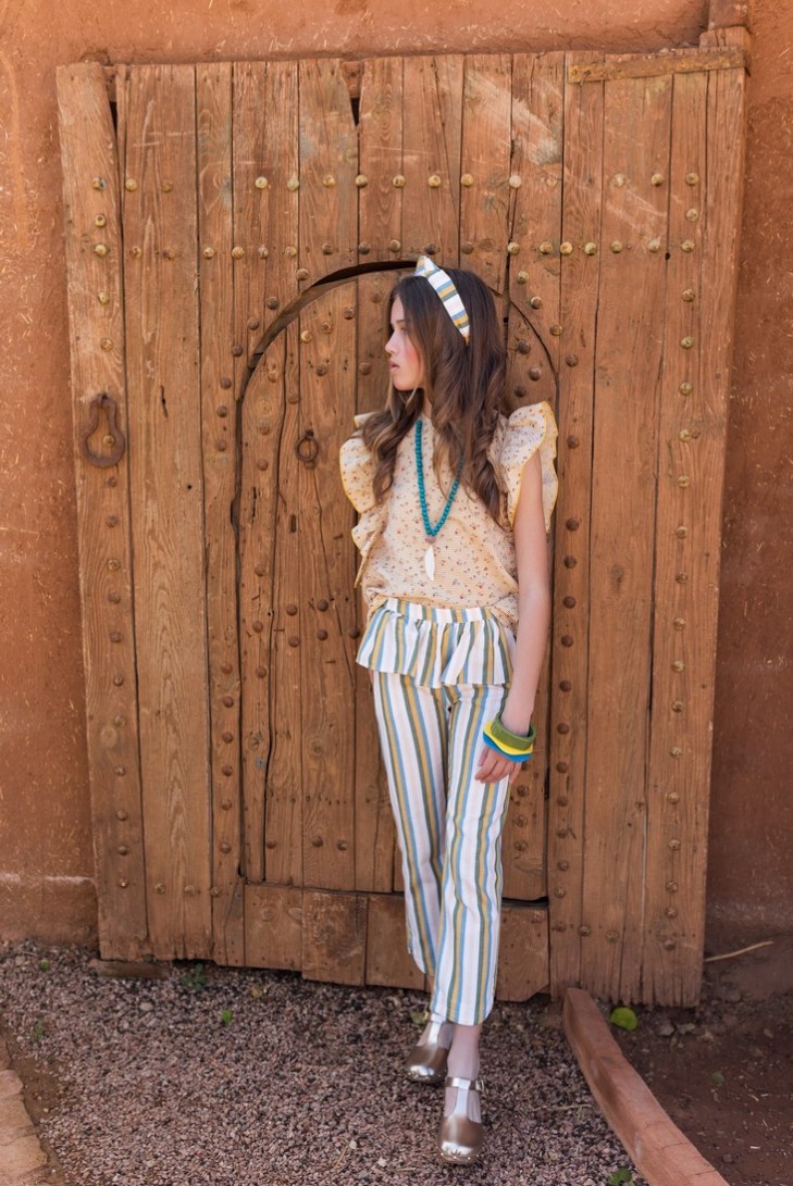 PANTALÓN NIÑA VOLANTES, COLECCIÓN JIRAFAS DE KID'S CHOCOLATE. VERANO 24.
