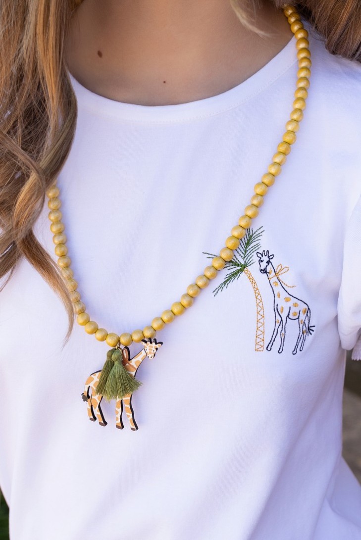 CAMISETA NIÑA ALGODÓN , COLECCIÓN JIRAFAS DE KID'S CHOCOLATE. VERANO 24.