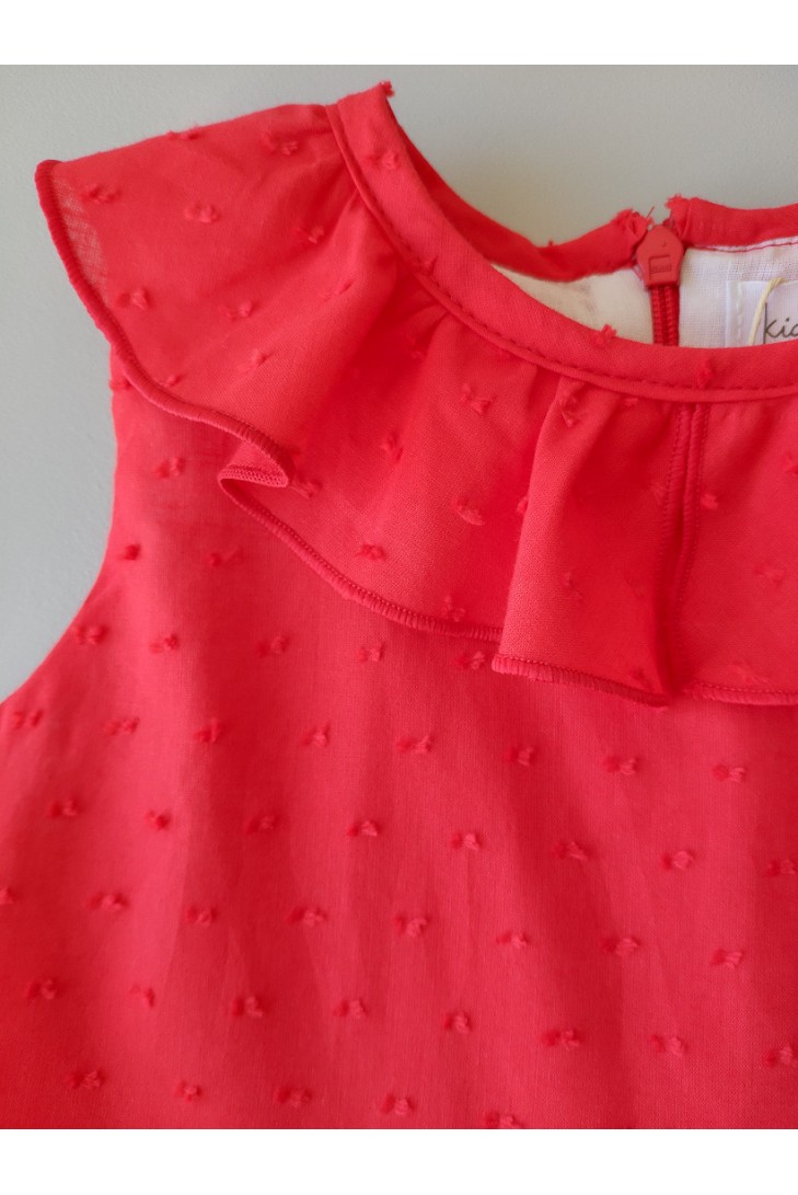 VESTIDO NIÑA TALLE BAJO PLUMETI ROJO NAVY