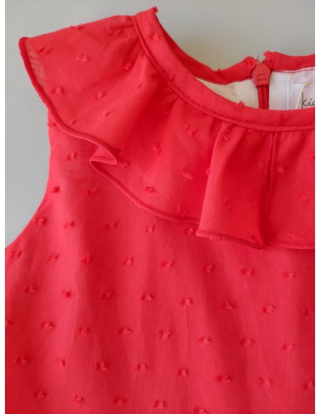 VESTIDO NIÑA TALLE BAJO PLUMETI ROJO NAVY