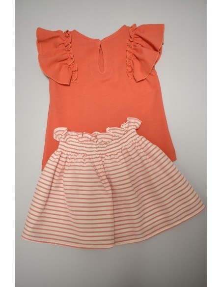 CONJUNTO NIÑA POLO SIN MANGAS Y FALDA COLECCIÓN PEACH DE EVE CHILDREN
