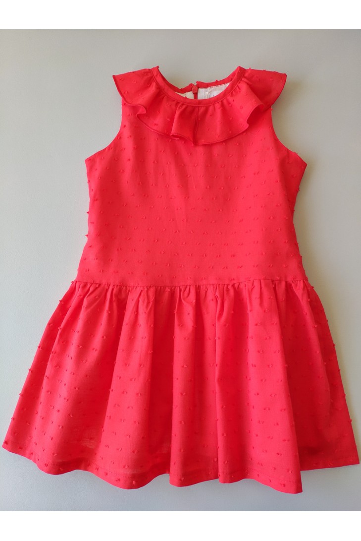 VESTIDO NIÑA TALLE BAJO PLUMETI ROJO NAVY