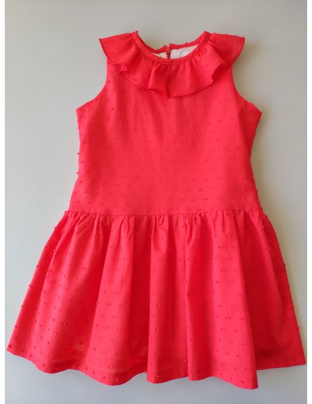 VESTIDO NIÑA TALLE BAJO PLUMETI ROJO NAVY