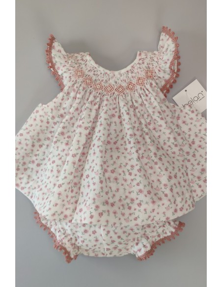 JESUSITO PUNTO SMOCK BÁMBULA "DAISY", FLORES ROSA. VERANO 24.