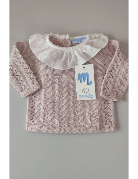 CONJUNTO UNISEX JUBÓN Y POLAINA, COLOR MALVA. VERANO 24.