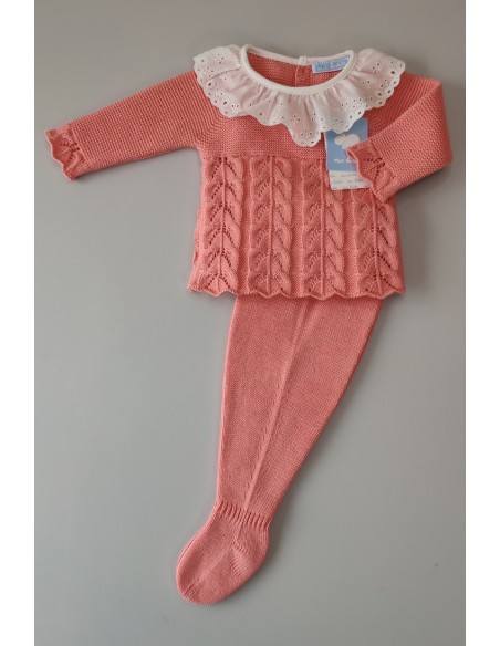 CONJUNTO NIÑA JUBÓN Y POLAINA, COLOR PETUNIA. VERANO 24.