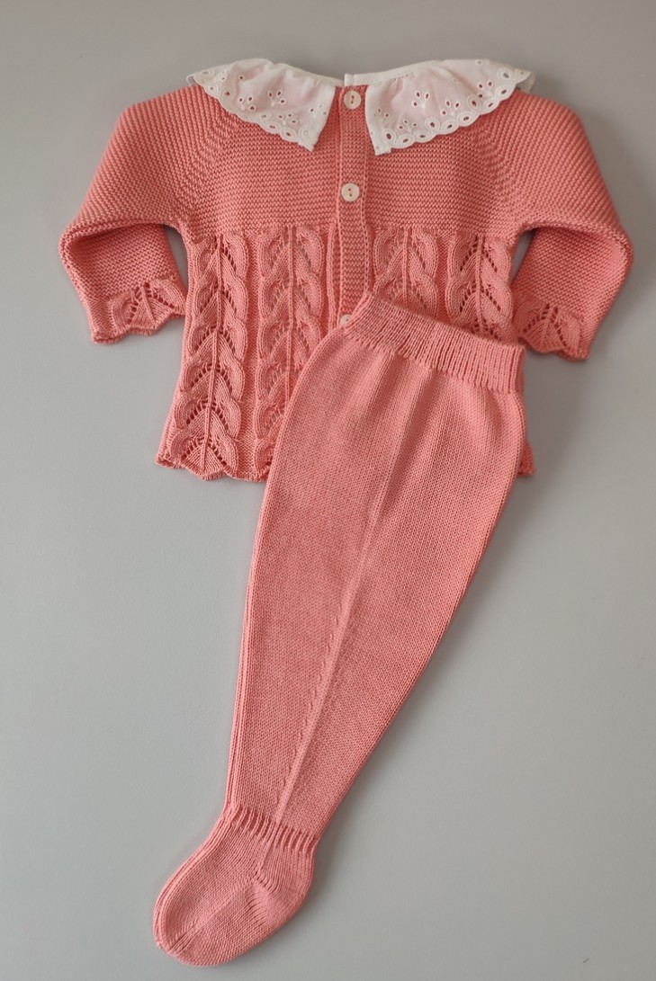 CONJUNTO NIÑA JUBÓN Y POLAINA, COLOR PETUNIA. VERANO 24.