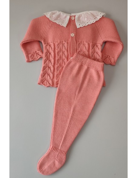 CONJUNTO NIÑA JUBÓN Y POLAINA, COLOR PETUNIA. VERANO 24.