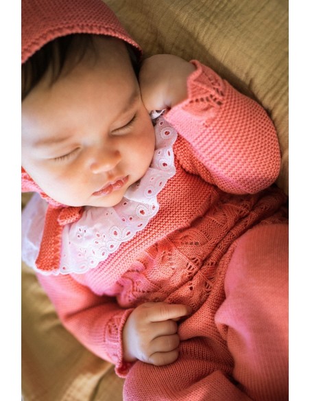 CONJUNTO NIÑA JUBÓN Y POLAINA, COLOR PETUNIA. VERANO 24.