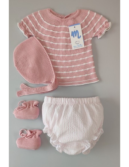 CONJUNTO 4 PIEZAS, COLOR FRESA. VERANO 24.