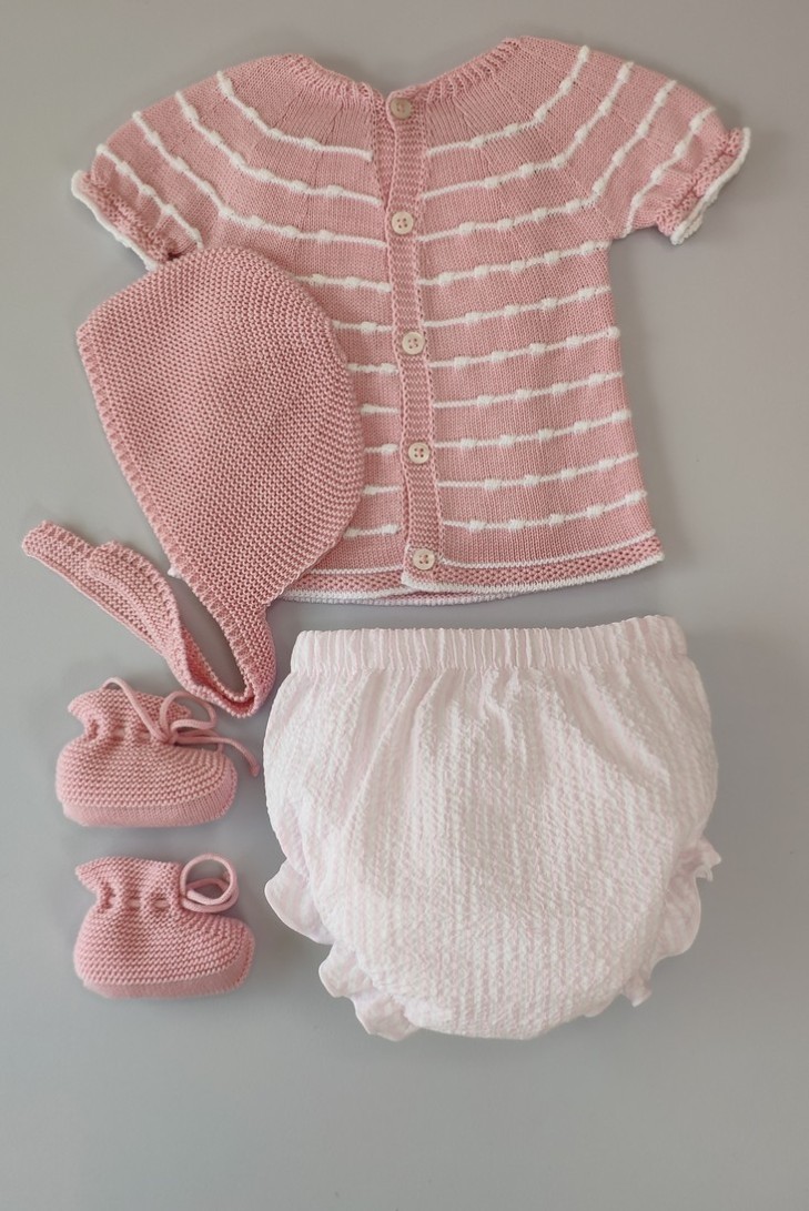 CONJUNTO 4 PIEZAS, COLOR FRESA. VERANO 24.
