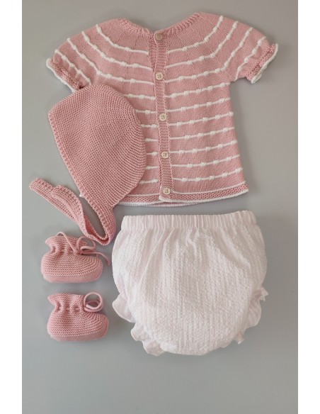 CONJUNTO 4 PIEZAS, COLOR FRESA. VERANO 24.