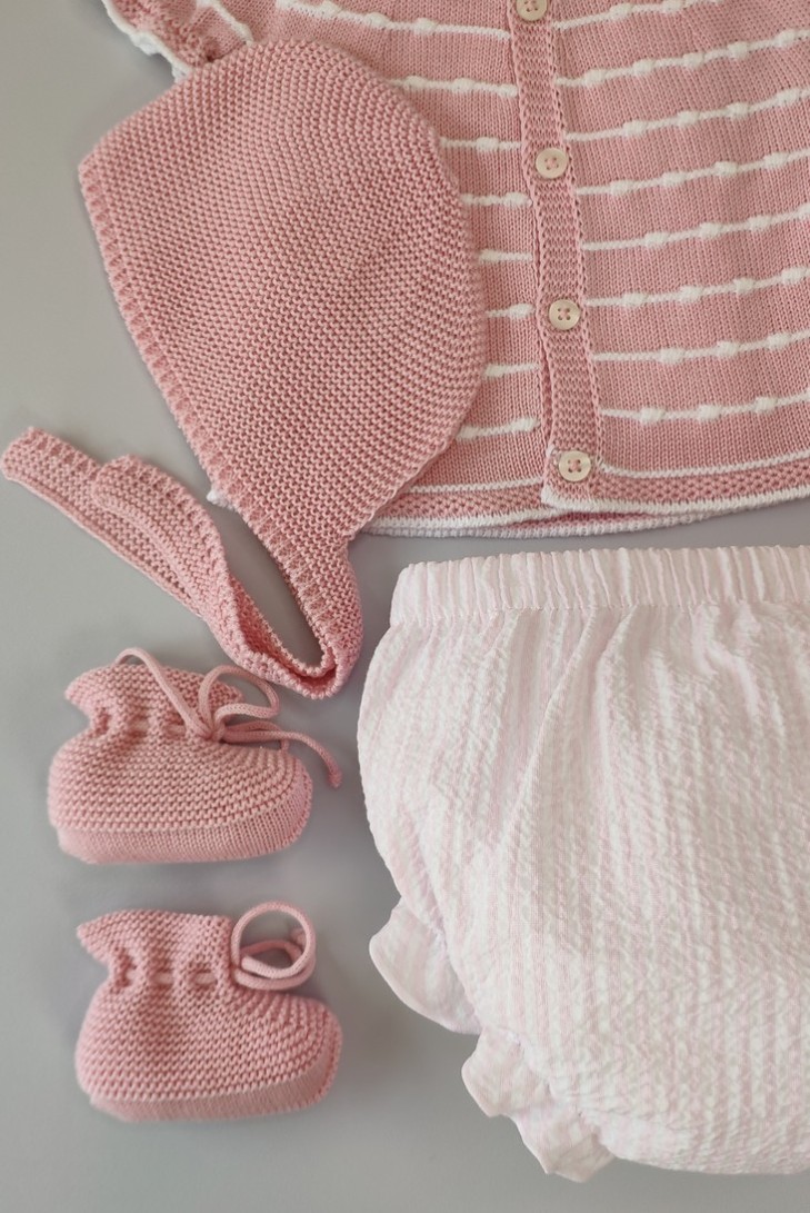 CONJUNTO 4 PIEZAS, COLOR FRESA. VERANO 24.