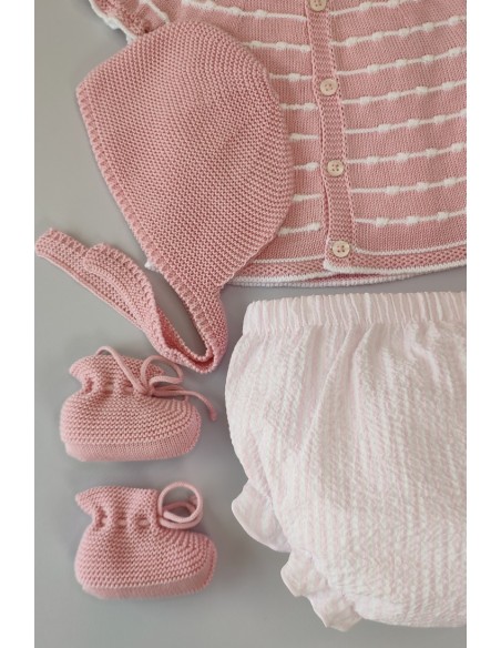 CONJUNTO 4 PIEZAS, COLOR FRESA. VERANO 24.