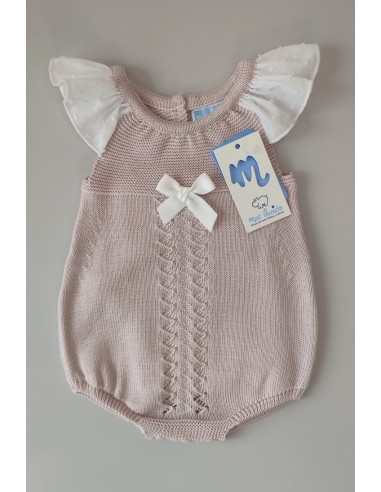 PELELE NIÑA DE PUNTO, COLOR MALVA. VERANO 24.