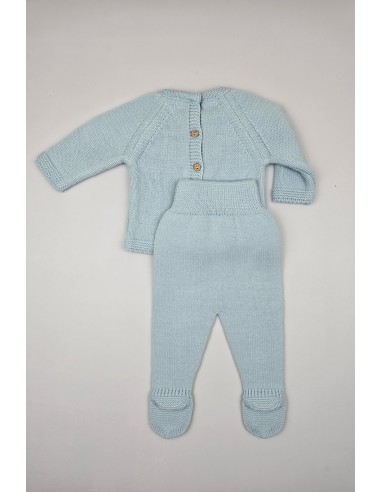 CONJUNTO NIÑO PRIMERA PUESTA SWEET CAKE DE PANGASA BABY, CELESTE EMPOLVADO. INVIERNO 24.