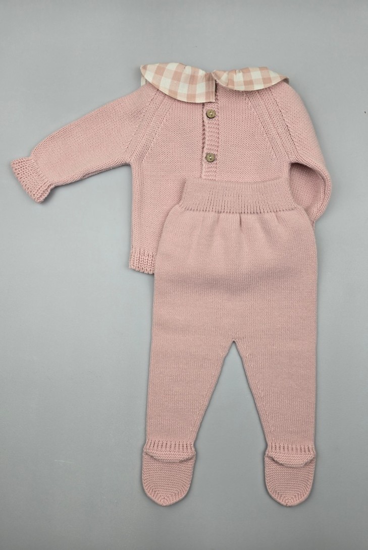 CONJUNTO NIÑA PRIMERA PUESTA SWEET CAKE DE PANGASA BABY, ROSA EMPOLVADO. INVIERNO 24.