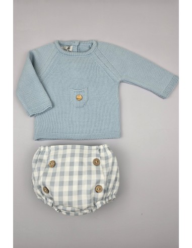 CONJUNTO NIÑO SWEET CAKE DE PANGASA BABY, CELESTE EMPOLVADO. INVIERNO 24.