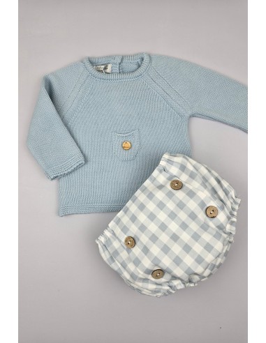 CONJUNTO NIÑO SWEET CAKE DE PANGASA BABY, CELESTE EMPOLVADO. INVIERNO 24.