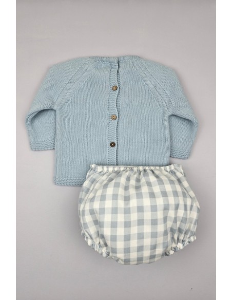 CONJUNTO NIÑO SWEET CAKE DE PANGASA BABY, CELESTE EMPOLVADO. INVIERNO 24.